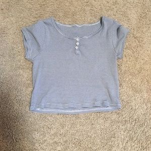 light blue brandy Melville striped crop top